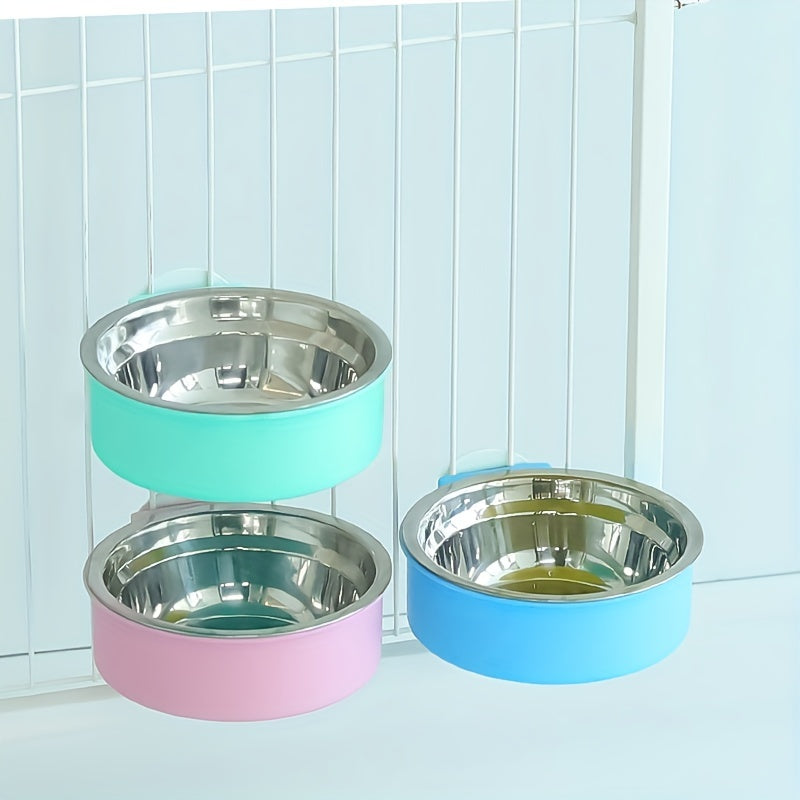 Hanging Pet Dog Bowl Stainless Steel Food And Water Bowl