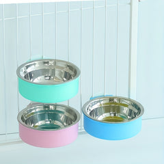 Hanging Pet Dog Bowl Stainless Steel Food And Water Bowl