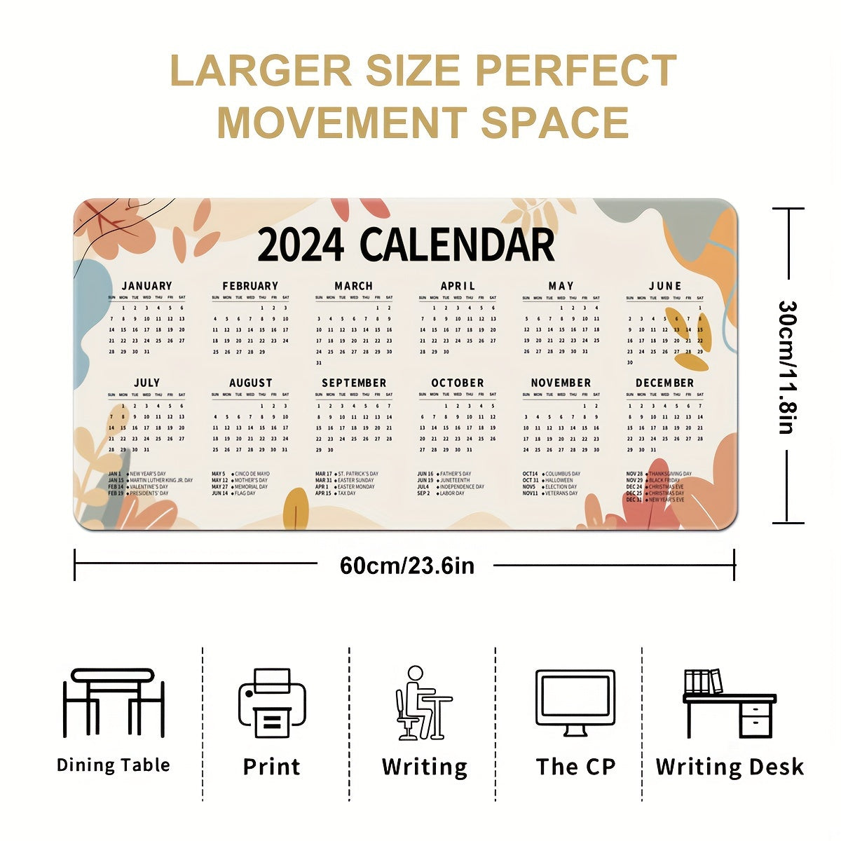 Morandi Style Mouse Pad with Calendar