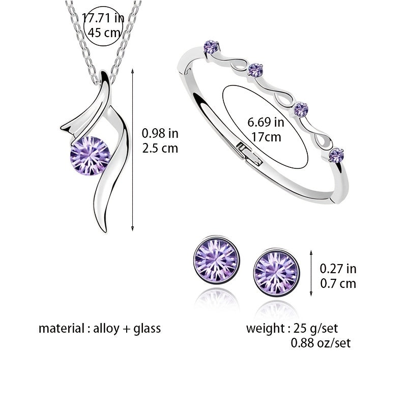 Crystal Jewelry Set for Women Girls