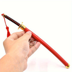 Mini Red Sheath Model Alloy Material Japanese Keychain Anime Game Weapon