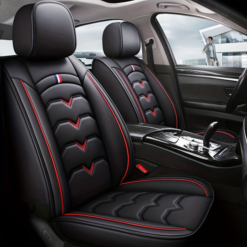 5 Universal PU Leather Car Seat Covers Fully Covering Protect