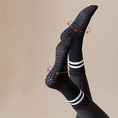 2 Pairs Silicone Non-slip Yoga Socks Striped Breathable Sports Socks