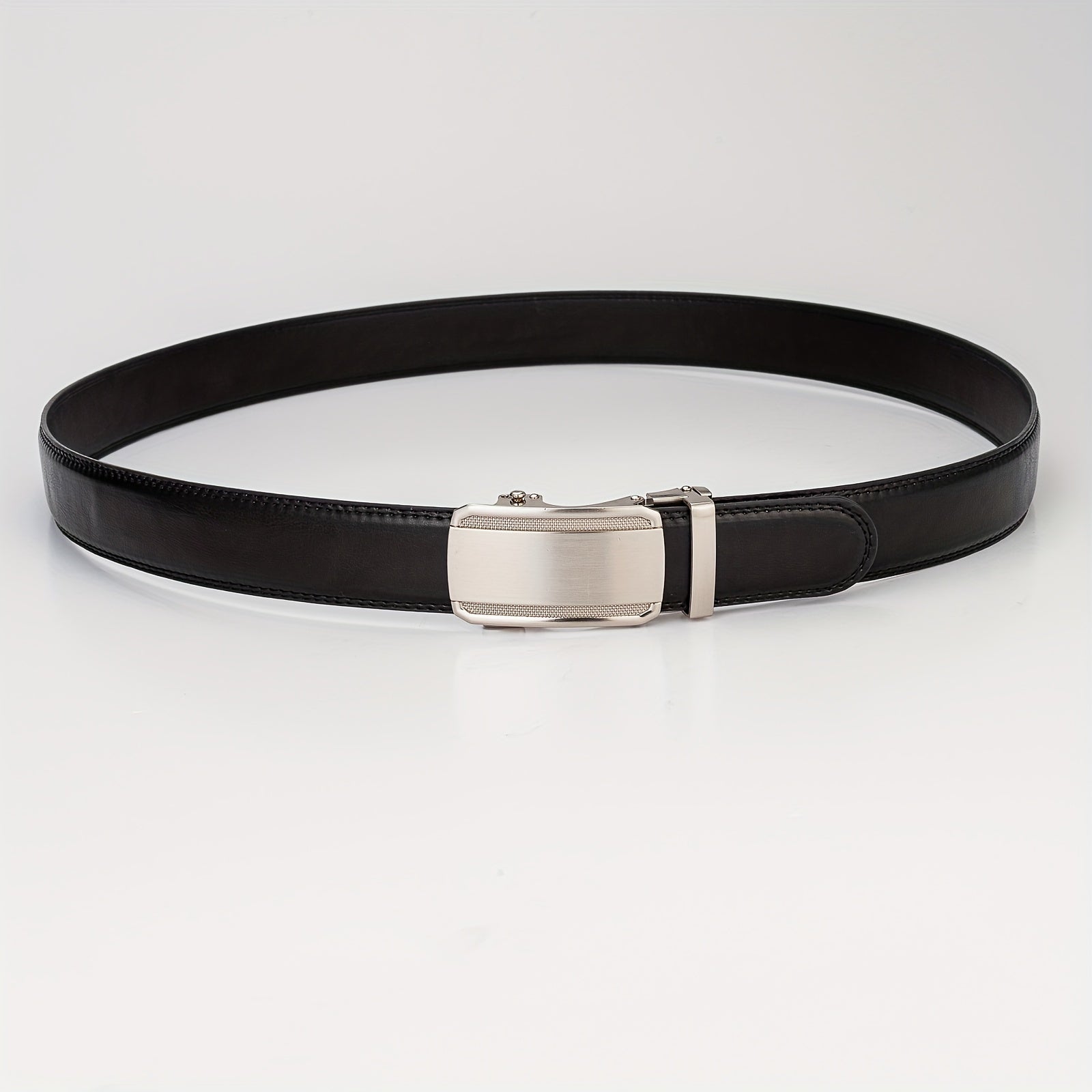 Men's PU Leather Belt Automatic Buckle Business Waist Strap