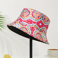 Boho Tie Dye Bucket Hat Vintage Fisherman Cap