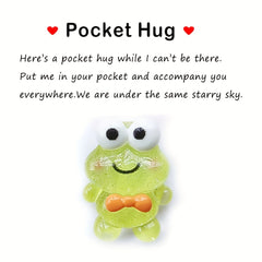 Pocket Hug Resin Animal Decoration with Encouraging Greeting Card