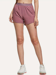 Women's Letter Print Running Shorts with Pocket