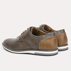 Men's PU Leather Derby Shoes Lace-up Front Formal Business Dress Shoes