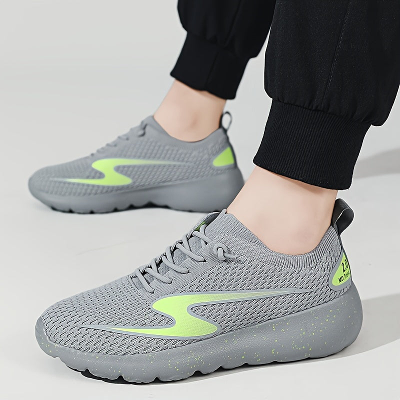 Men's Knit Breathable Running Shoes Soft Sole Lace up Sneakers