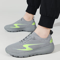 Men's Knit Breathable Running Shoes Soft Sole Lace up Sneakers