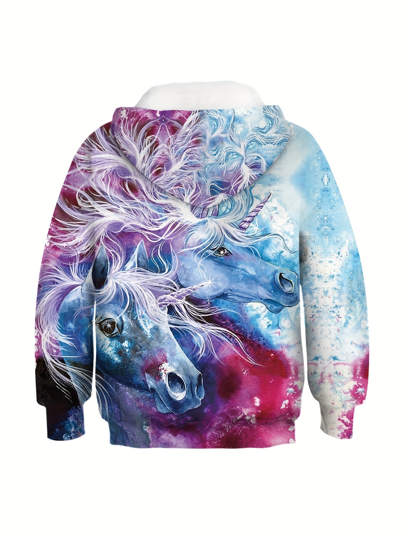 Unicorn 3D Print Boys Hooded Sweatshirt Spring Fall Kids Clothing