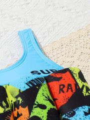 Cartoon Boys Buoyancy Swimsuit Elastic Swimming Beach Outfit