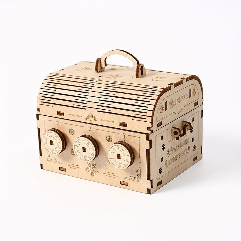 Wooden 3D Puzzle Model DIY Craft Password Box Hand Eye Coordination Adult