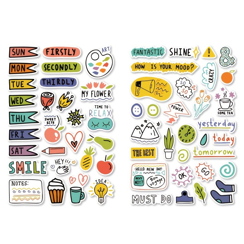 240pcs DIY Precut Decoration Stationery Diary Sticker Planner Index Label