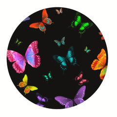 Colorful Butterfly Circular Sewn Edge Mouse Pad for Work Games Desktop Laptop
