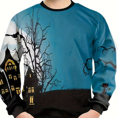 Halloween Castle Boy's Long Sleeve T-shirt