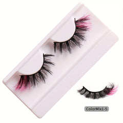 Multicolor False Eyelashes Faux Mink Lashes Thick Curling Natural Look Lashes