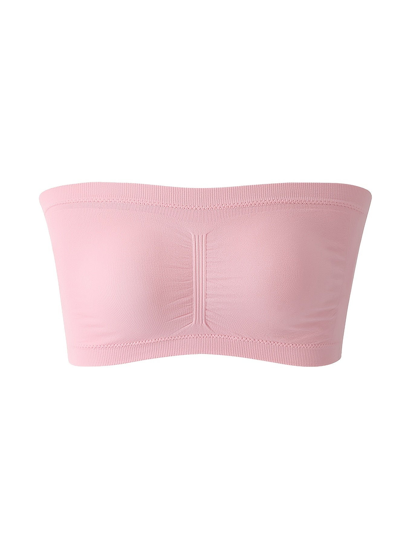3 Pack Plus Size Ruched Seamless Strapless Bra Women's Plus Tube Top Set