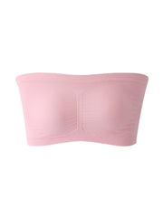 3 Pack Plus Size Ruched Seamless Strapless Bra Women's Plus Tube Top Set