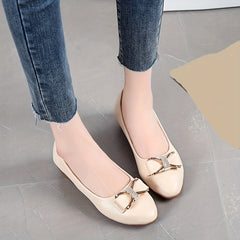 Women's Slip-On Bow Tie Casual Wedge Shoes
