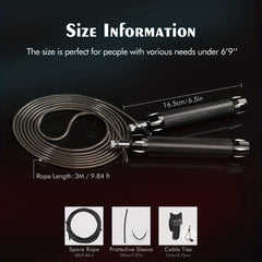 Adjustable Metal Handle Jump Rope for Men and Women with Storage Bag