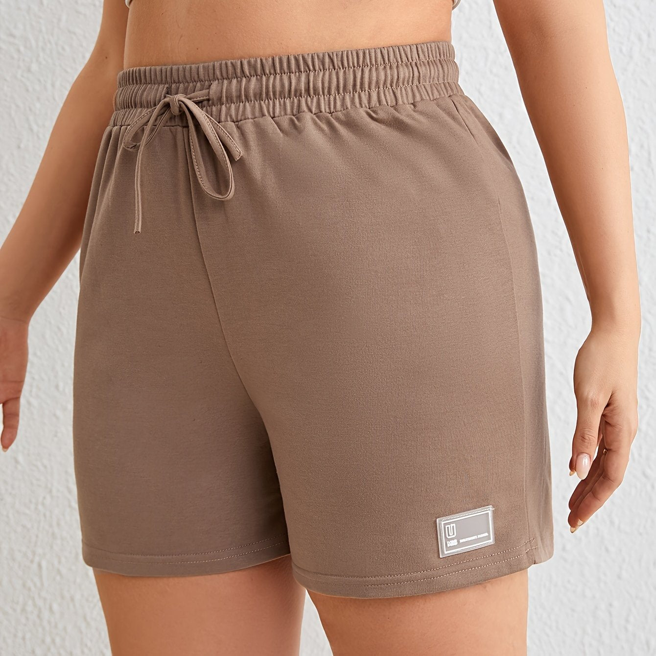 Graphic Print High Rise Elastic Waist Drawstring Comfy Shorts