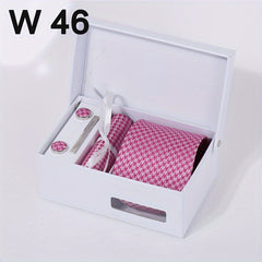 Men's Tie And Pocket Square Set Necktie Handkerchief Cufflinks