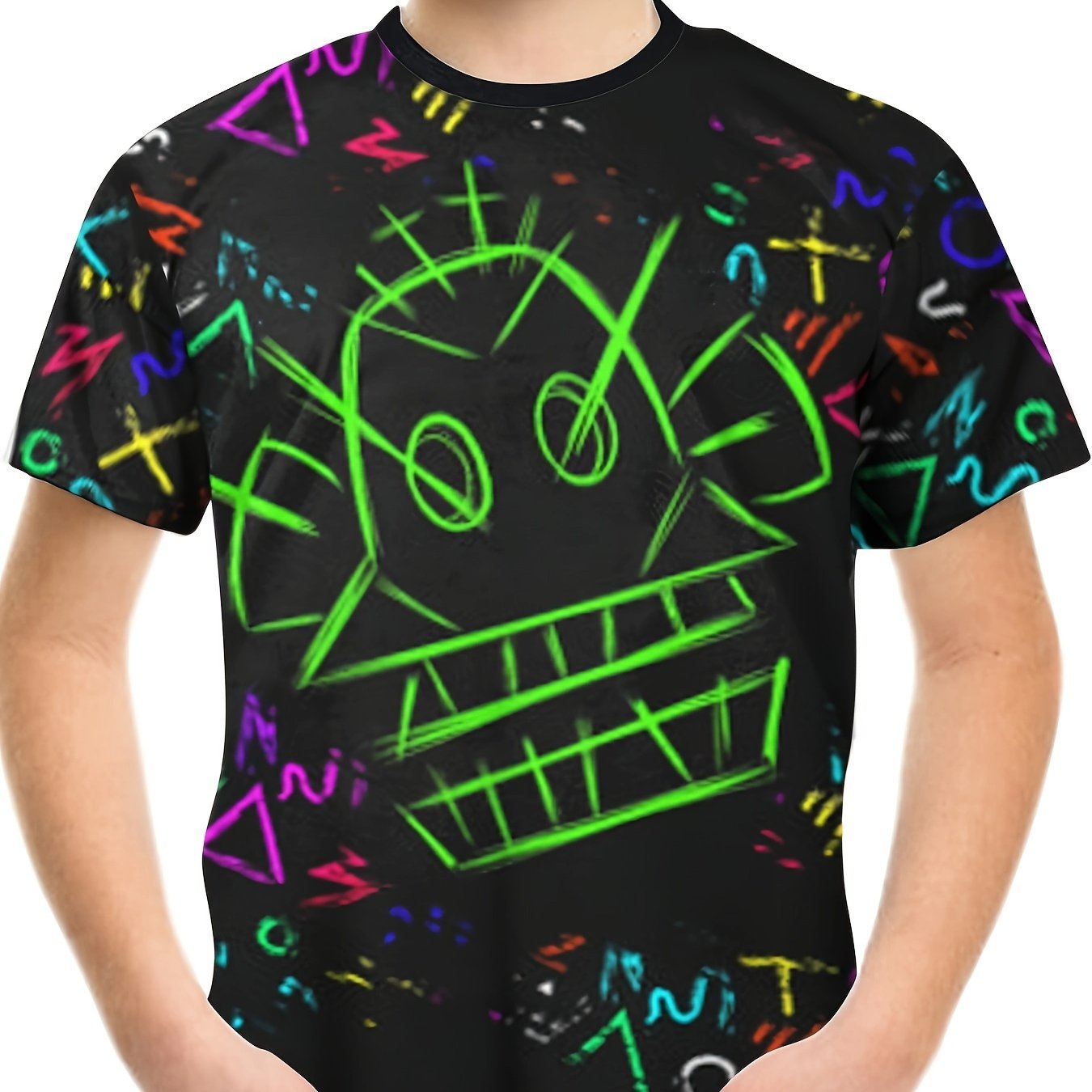 Boys Monkey Doodle Print T shirt Short Sleeve Casual Top Kids Summer Clothes