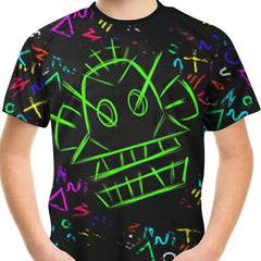 Boys Monkey Doodle Print T shirt Short Sleeve Casual Top Kids Summer Clothes
