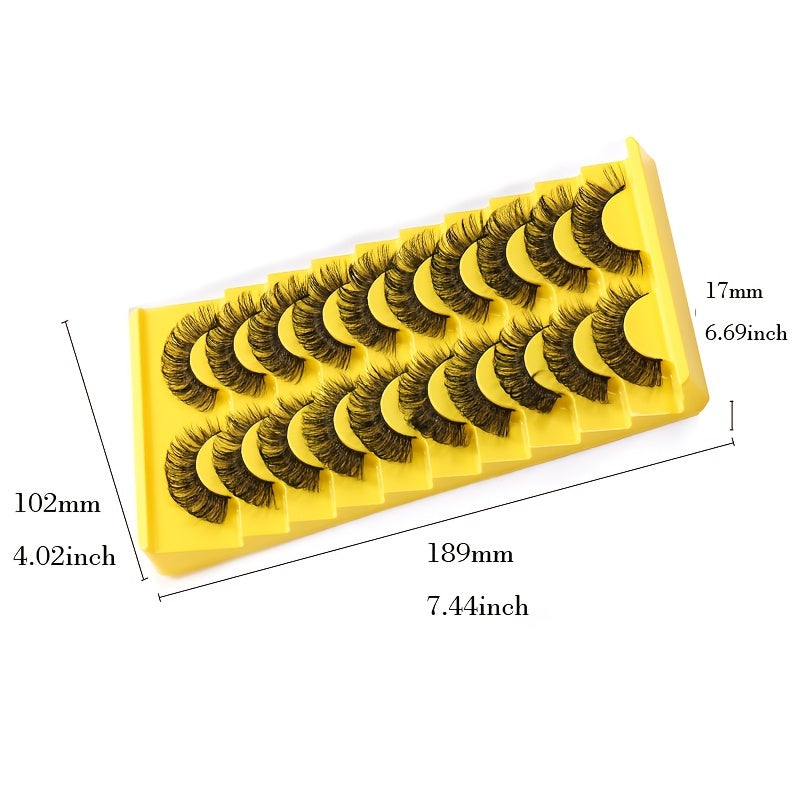 10 Pairs Natural Synthetic Fiber False Eyelashes