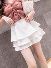High Waist Ruffle Trim Skirts for Women