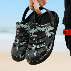 Unisex Lightweight Camouflage Garden Clogs Non Slip Shoes