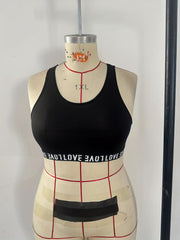 Sports Bra Women's Plus Letter Tape Racer Back Comfort Bralette