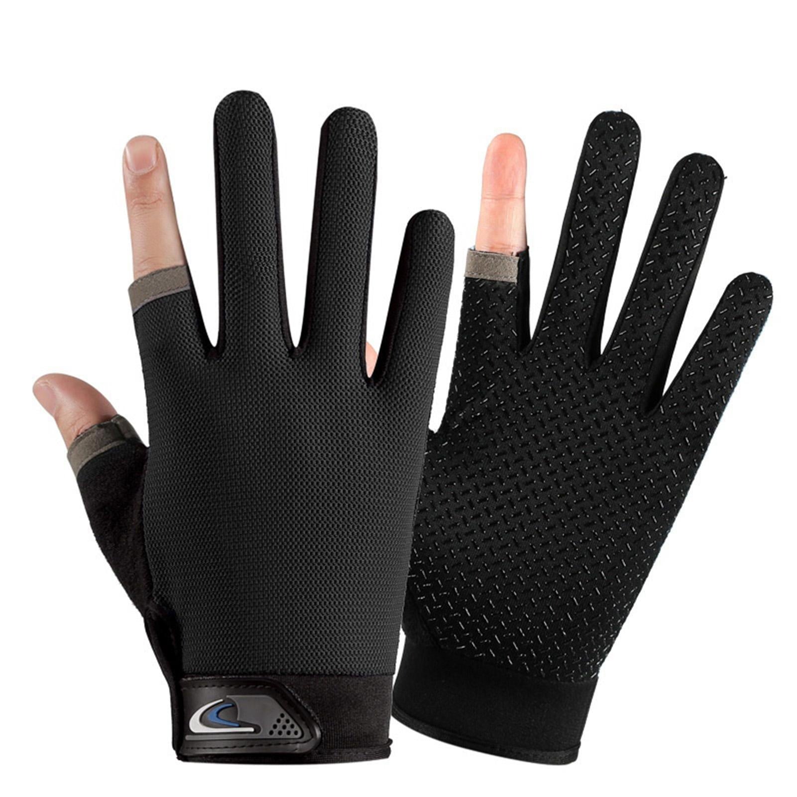 2Pcs Fingerless Fishing Gloves Non-slip Thin Protection