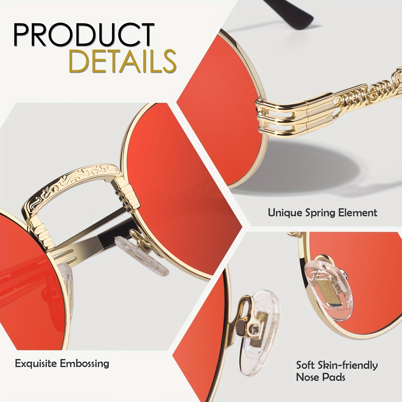Retro Steampunk Round Metal Polarized Sunglasses