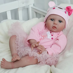 20" Reborn Baby Doll Soft Silicone Vinyl Limbs Cloth Body