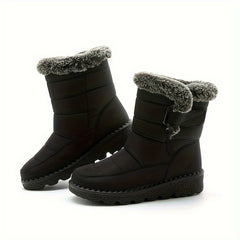 Waterproof Non slip Thickened Medium Tube Snow Boots for Women