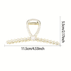2pcs Faux Pearl Rhinestone Hair Clips for Girls