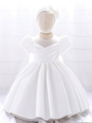 Girls Mesh Stitching Bow Princess Dress & Bow Headband Set
