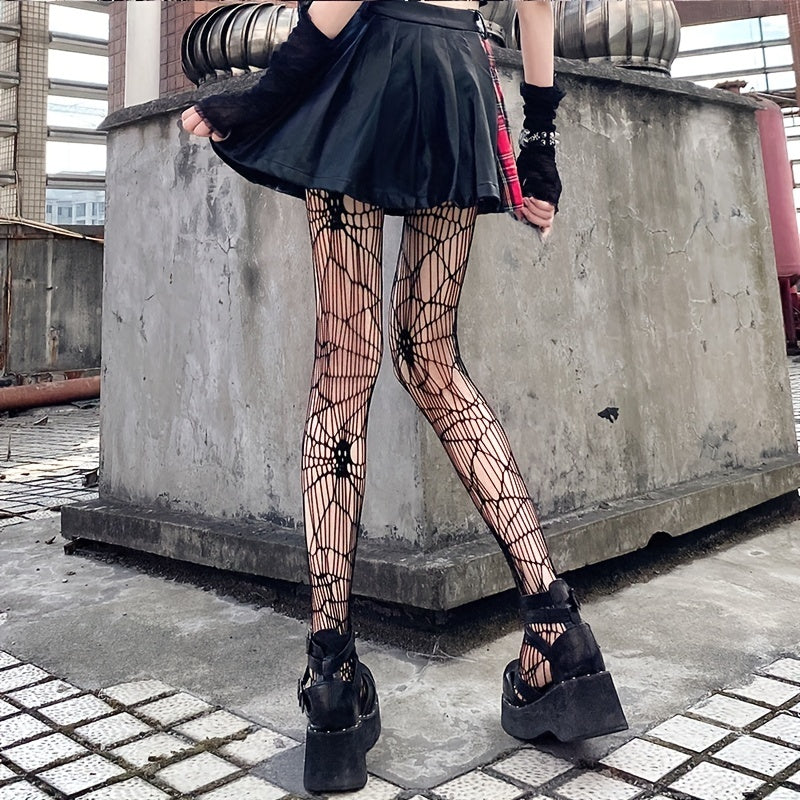 Skull Pattern Fishnet Tights Halloween Pantyhose Women's Stockings