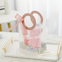 12pcs Frosted Round Tote Bag Flowers Gift Bag Wedding Christmas