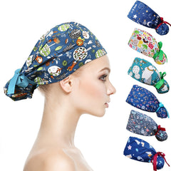 Adjustable Cotton Nurse Cap Elastic Scrub Caps Working Hats