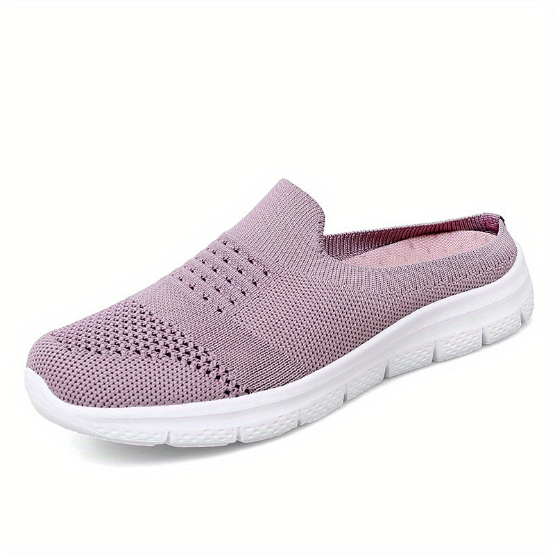 Breathable Knit Mule Sneakers Women's Slip On Shoes