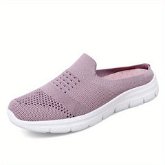 Breathable Knit Mule Sneakers Women's Slip On Shoes