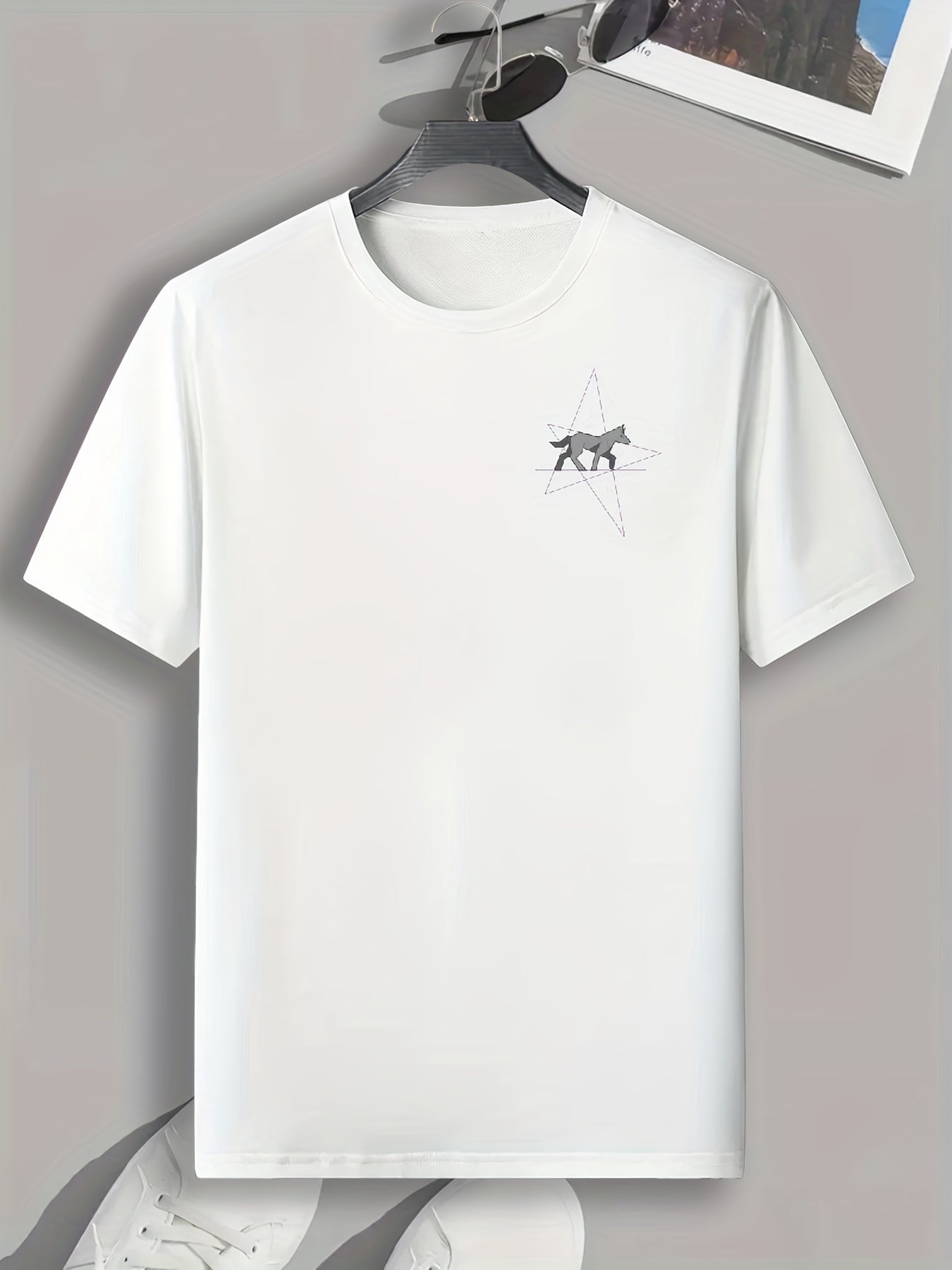 Men's Animal & Geometric Print Comfy T-shirt for Outdoor Summer