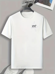 Men's Animal & Geometric Print Comfy T-shirt for Outdoor Summer