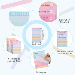 Multicolor Rainbow Memo Pad 50 Sheets