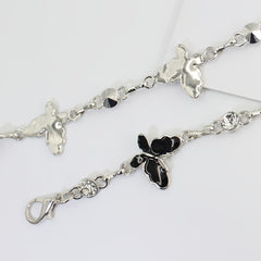 Women's Butterfly Rhinestone Decorative Metal Waist Chain