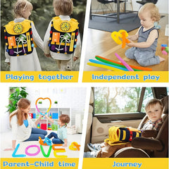 Kids Felt Toy Backpack Learn to Tie Shoes Activity Board for Early Education