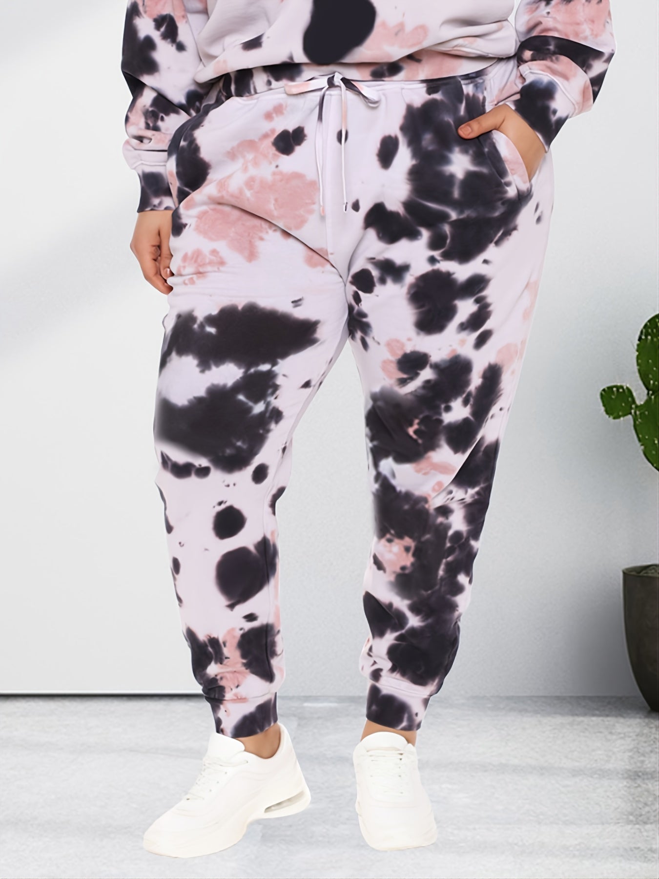 Tie Dye Co-ord Set Women's Casual Sweatshirt & Sweatpants